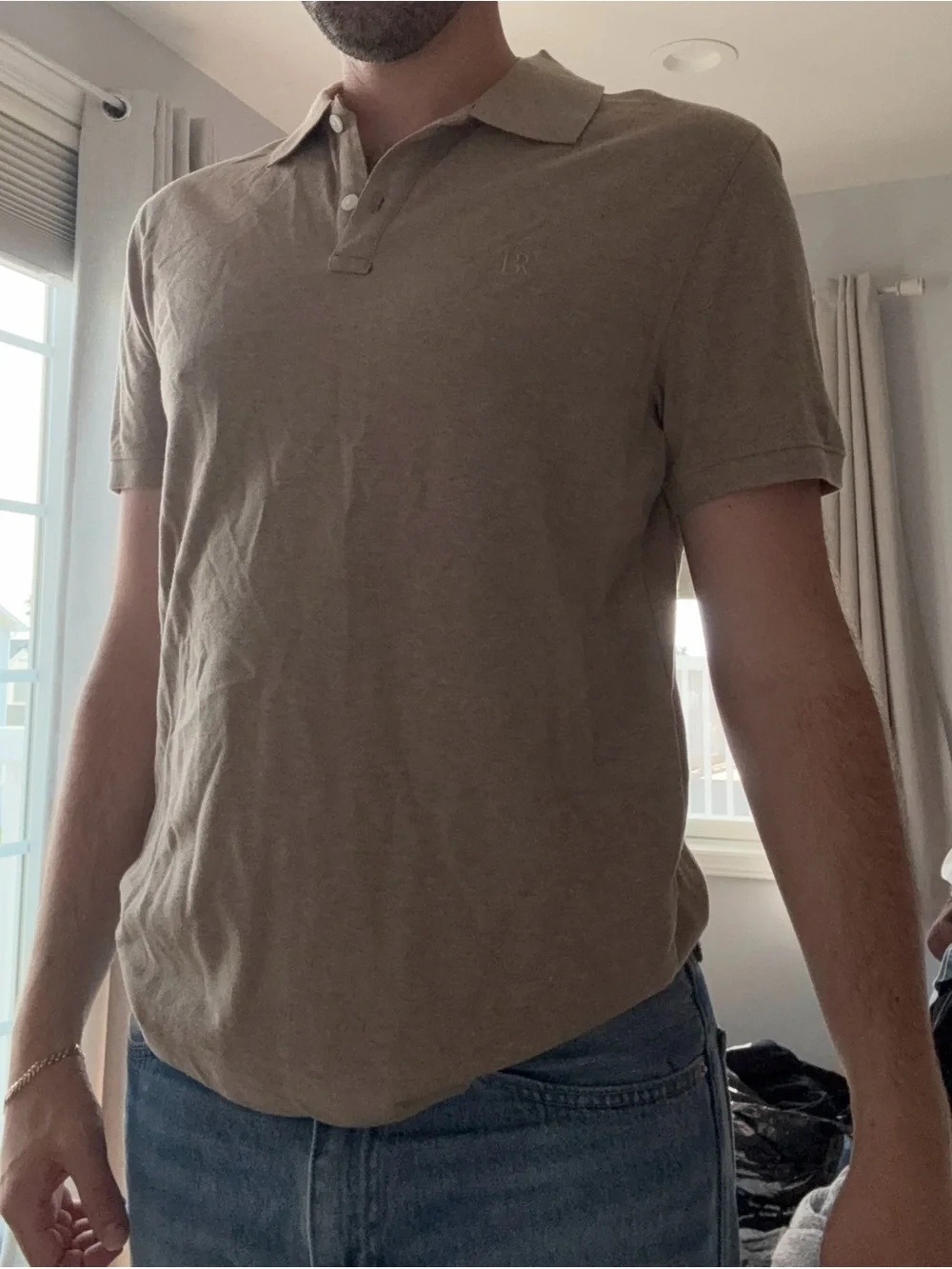 Banana Republic Men's Polo Shirt in Taupe Brown